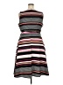 Elle Stripes Gray Casual Dress Size XXL - photo 2