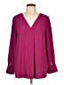 Cynthia Steffe 100% Polyester Solid Pink Burgundy Long Sleeve Blouse Size L - photo 1