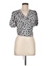 Zara Silver Short Sleeve Blouse Size M - photo 1