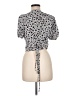 Zara Silver Short Sleeve Blouse Size M - photo 2