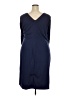 Hanna Nikole Solid Blue Cocktail Dress Size 22 - photo 2