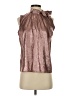 Ann Taylor Factory 100% Polyester Metallic Brown Sleeveless Blouse Size XS - photo 1