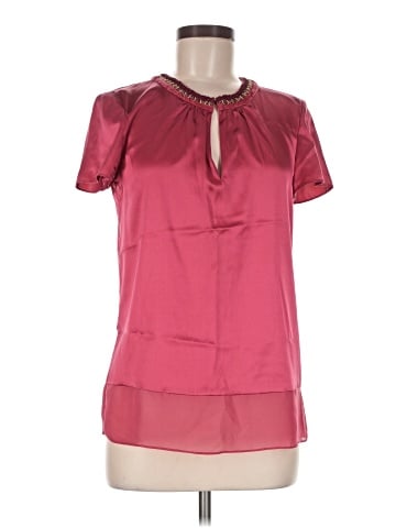 Donna Karan New York Short Sleeve Silk Top (view 1)
