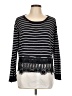 Lauren Hansen Stripes Black Pullover Sweater Size L - photo 1