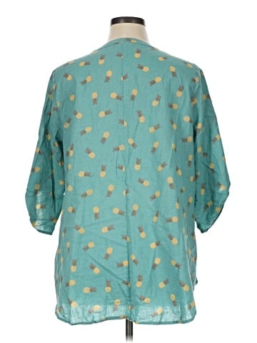 Catherines 3/4 Sleeve Button-Down Shirt (view 2)