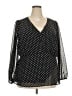 Lane Bryant 100% Polyester Polka Dots Black Long Sleeve Blouse Size 18 - photo 1