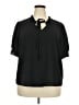 CeCe Black Short Sleeve Blouse Size 2X - photo 1