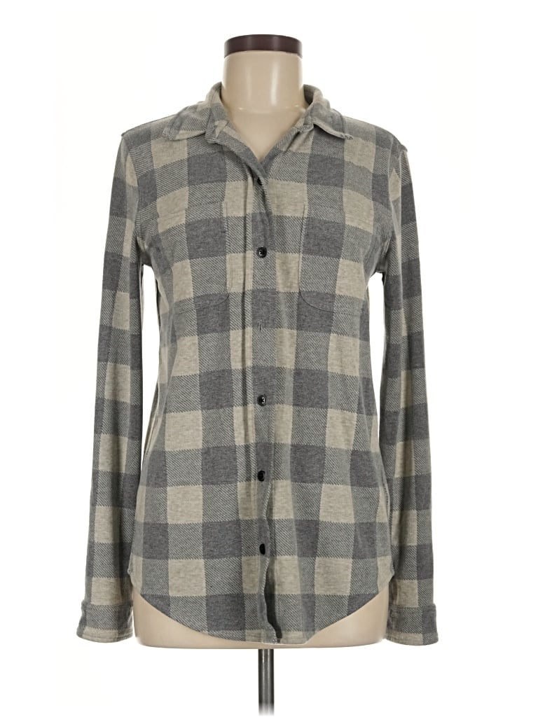 Pre-owned Quince Long Sleeve Button Down Shirt In Gray