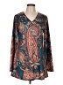 Misslook Paisley Teal Long Sleeve Blouse Size L - photo 1