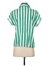 NY Collection Stripes Green Short Sleeve Blouse Size S - photo 2
