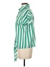 NY Collection Stripes Green Short Sleeve Blouse Size S - photo 5