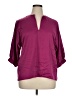 Caryn Lawn Burgundy 3/4 Sleeve Blouse Size XL (estimated) - photo 1