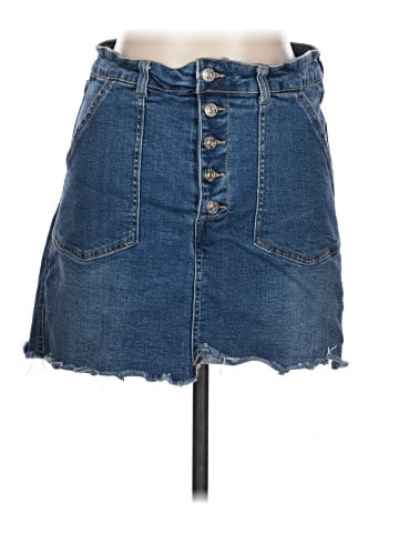 Black Label by C'est Toi Denim Skirt (view 1)