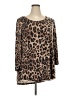 JM Collection Animal Print Brown 3/4 Sleeve Top Size 3X - photo 1