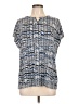 Liz Claiborne Chevron-herringbone Blue Short Sleeve Blouse Size L - photo 1