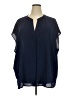 ELOQUII Blue Short Sleeve Blouse Size 26 - photo 1