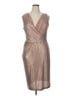 Donna Ricco Metallic Metallic Tan Cocktail Dress Size 16 - photo 1