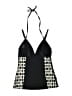 Athleta Houndstooth Black Swimsuit Top Size S - photo 2