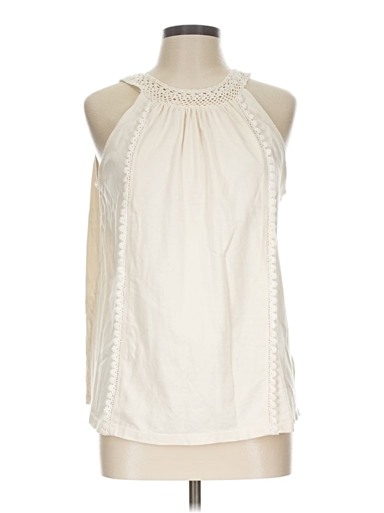 Pre-owned Fat Face Sleeveless Blouse In Ivory