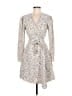 Express 100% Polyester Animal Print Ivory Casual Dress Size M - photo 1