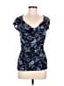 Halogen 100% Nylon Blue Short Sleeve Top Size M - photo 1