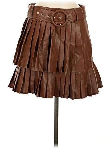 Zara Faux Leather Skirt (view 1)