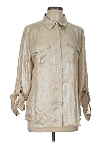 Chico's 3/4 Sleeve Button-Down Shirt (view 1)