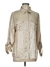 Chico's Metallic Tan 3/4 Sleeve Button-Down Shirt Size Lg (2) - photo 1