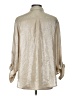 Chico's Metallic Tan 3/4 Sleeve Button-Down Shirt Size Lg (2) - photo 2