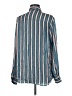 Le Superbe 100% Polyester Stripes Teal Long Sleeve Blouse Size 6 - photo 2