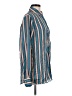 Le Superbe 100% Polyester Stripes Teal Long Sleeve Blouse Size 6 - photo 4