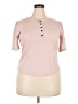 Ann Taylor 100% Cotton Pink Short Sleeve Henley Size XXL - photo 1