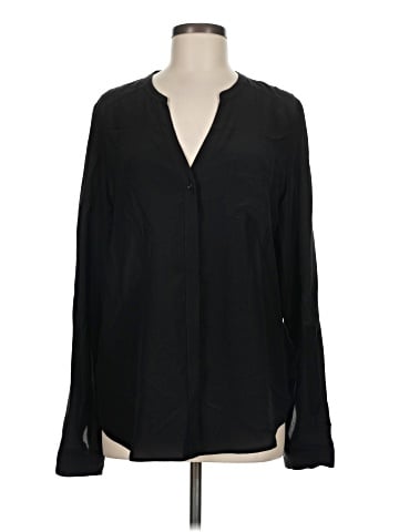 Trouve Long Sleeve Silk Top (view 1)