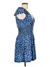 Forever 21 Polka Dots Blue Casual Dress Size L - photo 4