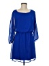 Express 100% Polyester Solid Blue Casual Dress Size M - photo 1