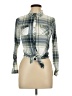 Passport 100% Polyester Plaid Green Long Sleeve Blouse Size 12 - photo 1