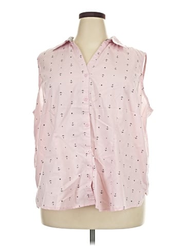 Basic Editions Sleeveless Button-Down Shirt (view 1)