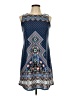 Xhilaration Print Blue Casual Dress Size L - photo 1
