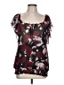Maurices 100% Polyester Burgundy Short Sleeve Blouse Size L - photo 1
