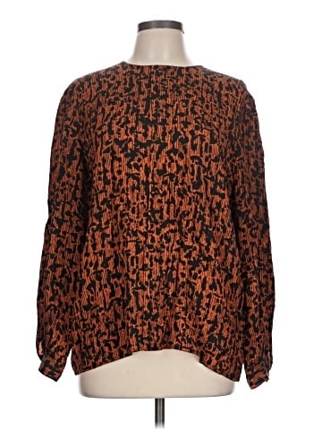 Valentino Miss V Long Sleeve Silk Top (view 1)
