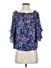 Parker 100% Polyester Blue 3/4 Sleeve Blouse Size XS - photo 1
