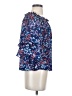 Parker 100% Polyester Blue 3/4 Sleeve Blouse Size XS - photo 4