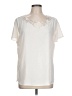Liz Claiborne 100% Polyester Ivory Short Sleeve Blouse Size L - photo 1