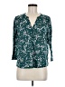 H&M 100% Polyester Teal Long Sleeve Henley Size M - photo 1