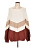 Very J Chevron-herringbone Brown Pullover Sweater Size L - photo 1