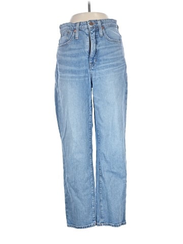 Madewell Curvy Classic Straight Jeans in Meadowland Wash (view 1)