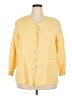 Rafaella Yellow 3/4 Sleeve Button-Down Shirt Size 2X - photo 1