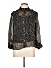 J.Crew 100% Silk Stars Black Long Sleeve Silk Top Size L - photo 1