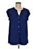 Daniel Rainn 100% Polyester Blue Short Sleeve Blouse Size M - photo 1