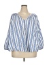 Old Navy Stripes Blue 3/4 Sleeve Blouse Size 4X - photo 1